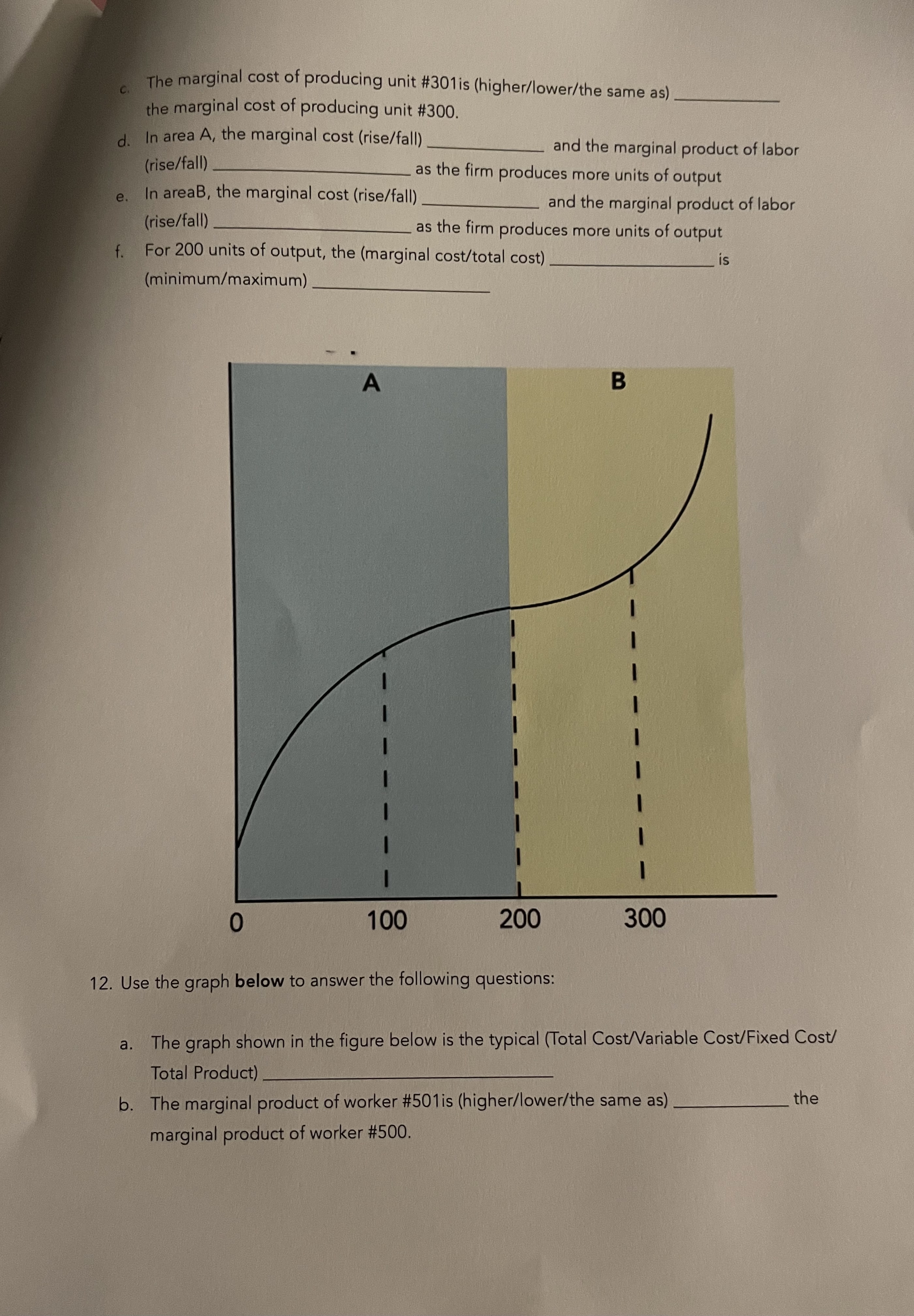 =10,000 a. Variable Cost b. Total Cost C. Average Variable Cost d.
