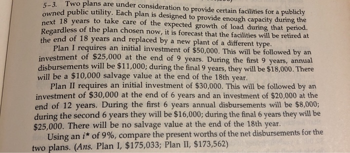 please don't use excel for solving this 5-3. Two plans are under