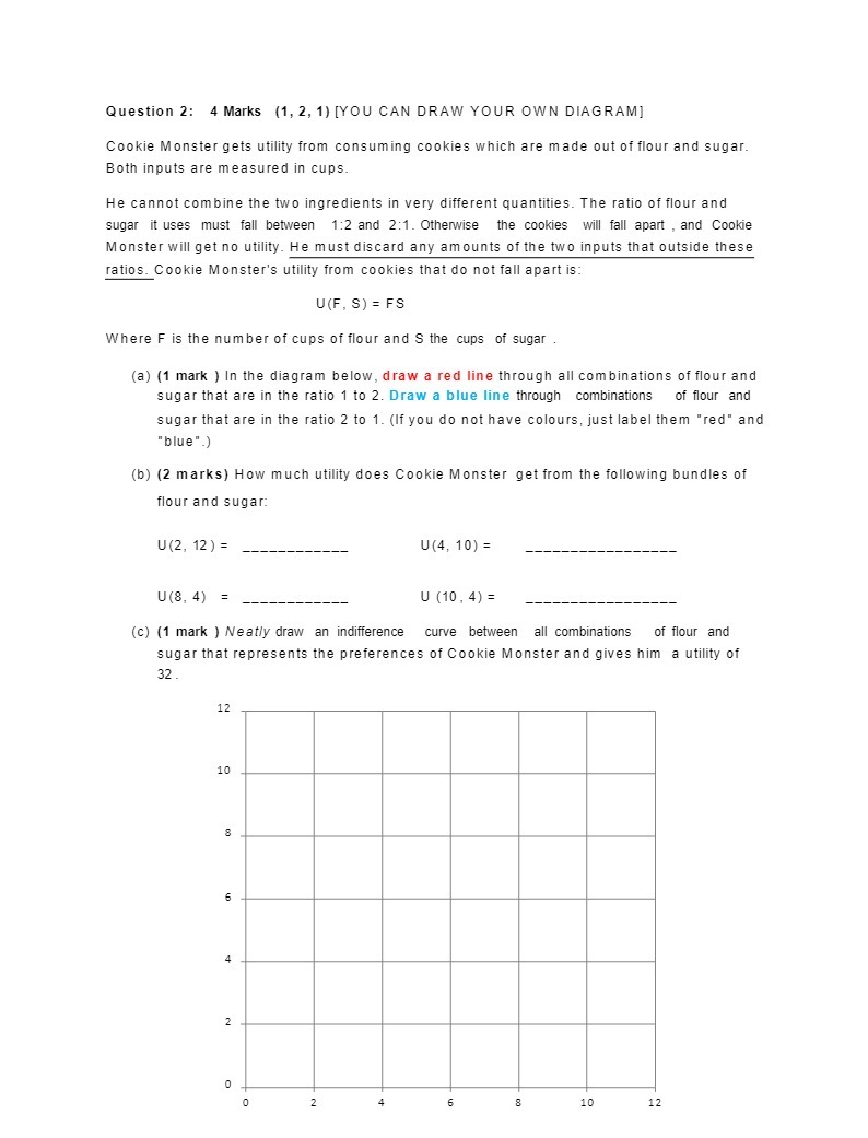  Question 2: 4 Marks (1, 2, 1) [YOU CAN DRAW YOUR