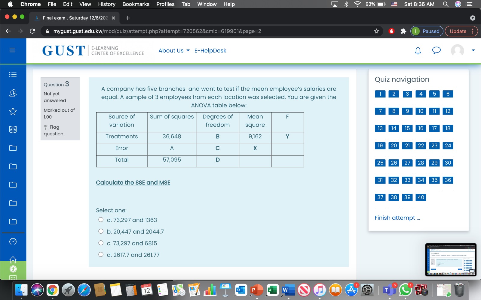 15 16 17 18 question O a. 11 O b. 20 19