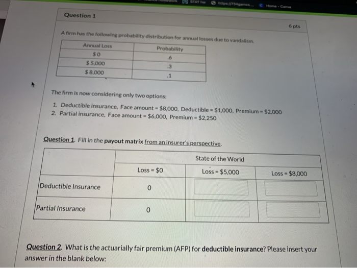 Answer all. Home - Cara Question 1 6 pts A firm has