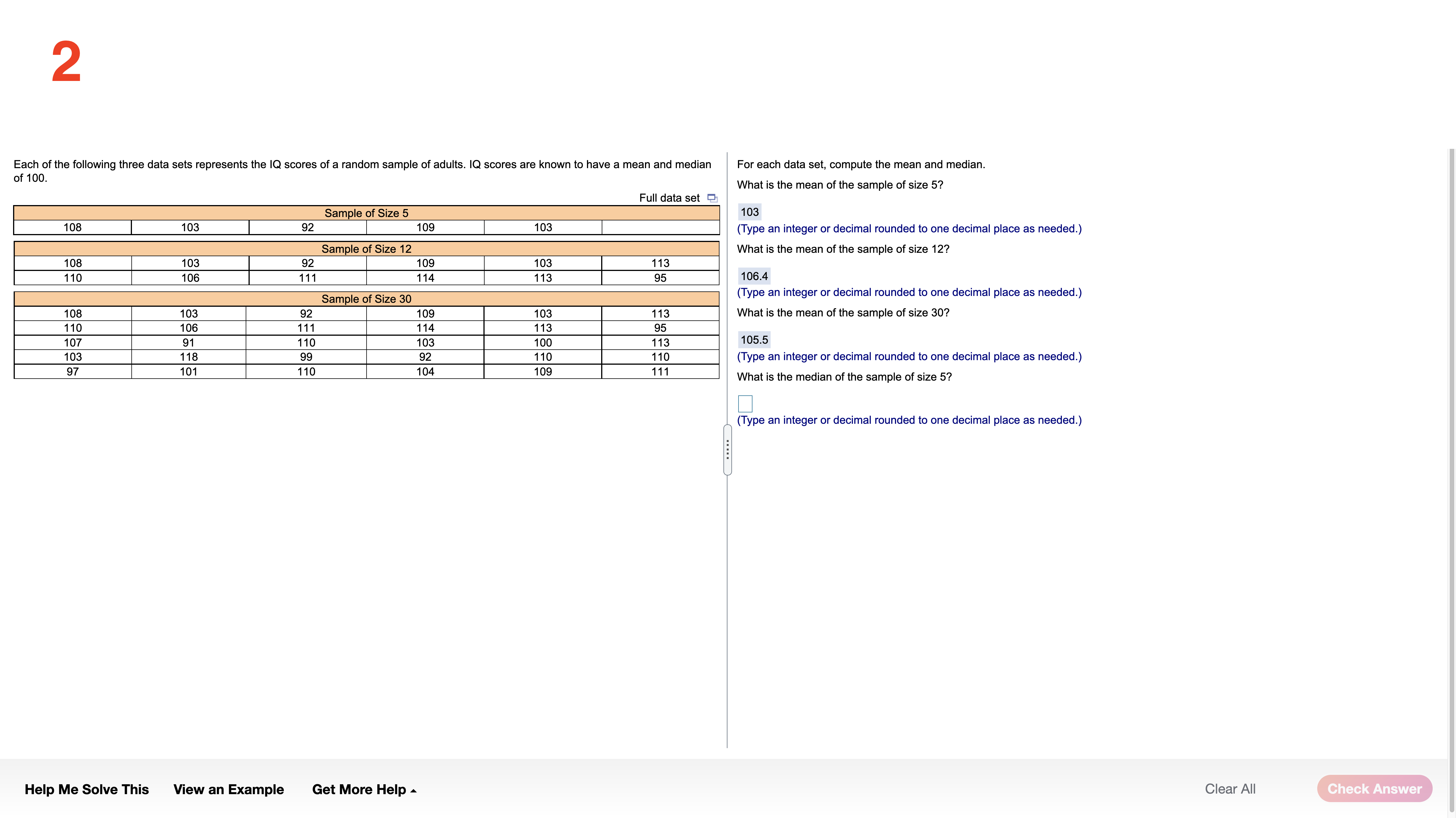 of questions, however, most only include one part! So, take your time