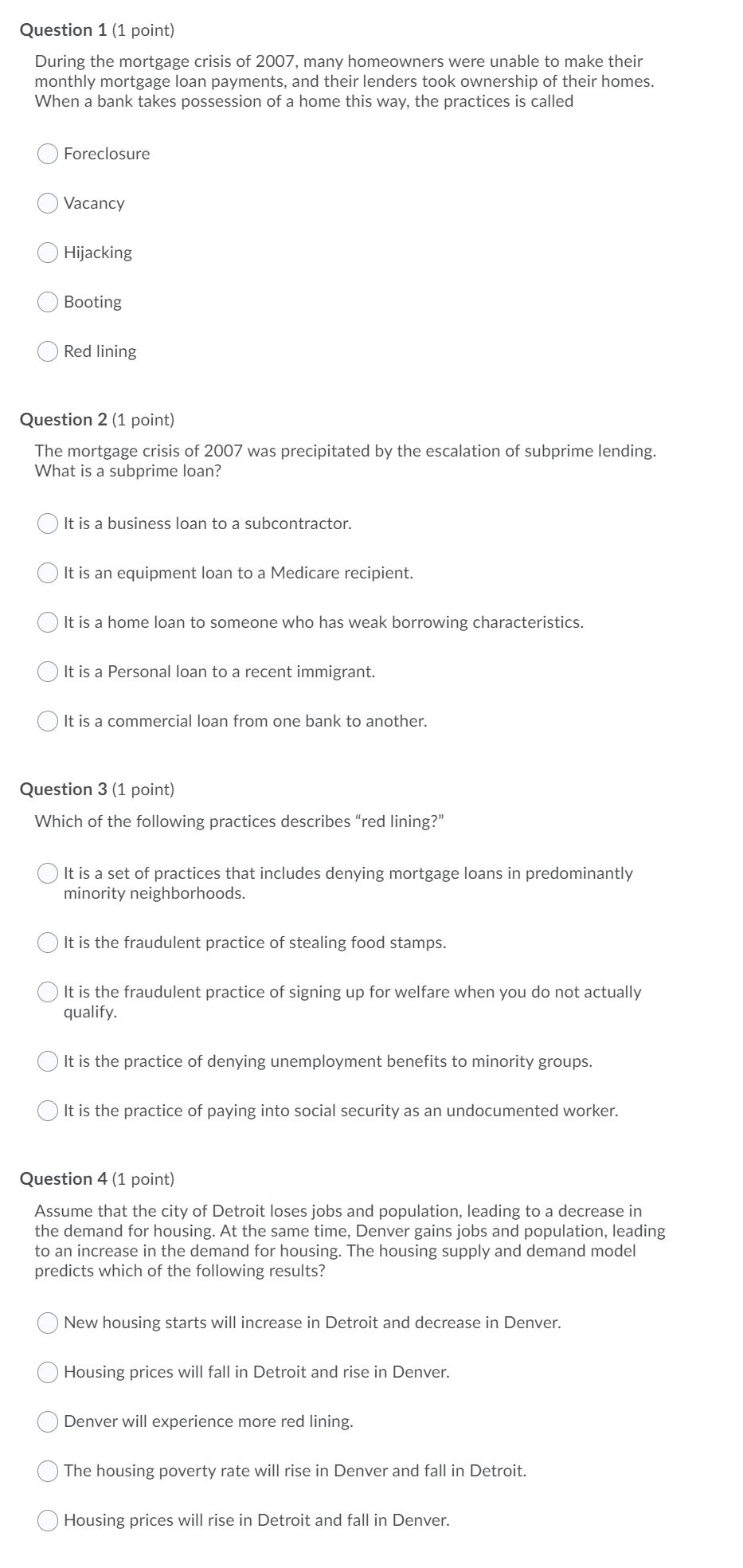Hello I need help with answers 1 through 10 please. Question 1