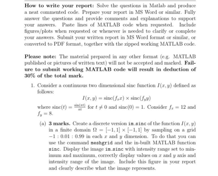 .,, HI HELP HERE PLEASE \f(b) 3 marks. Calculate the 2D FFT