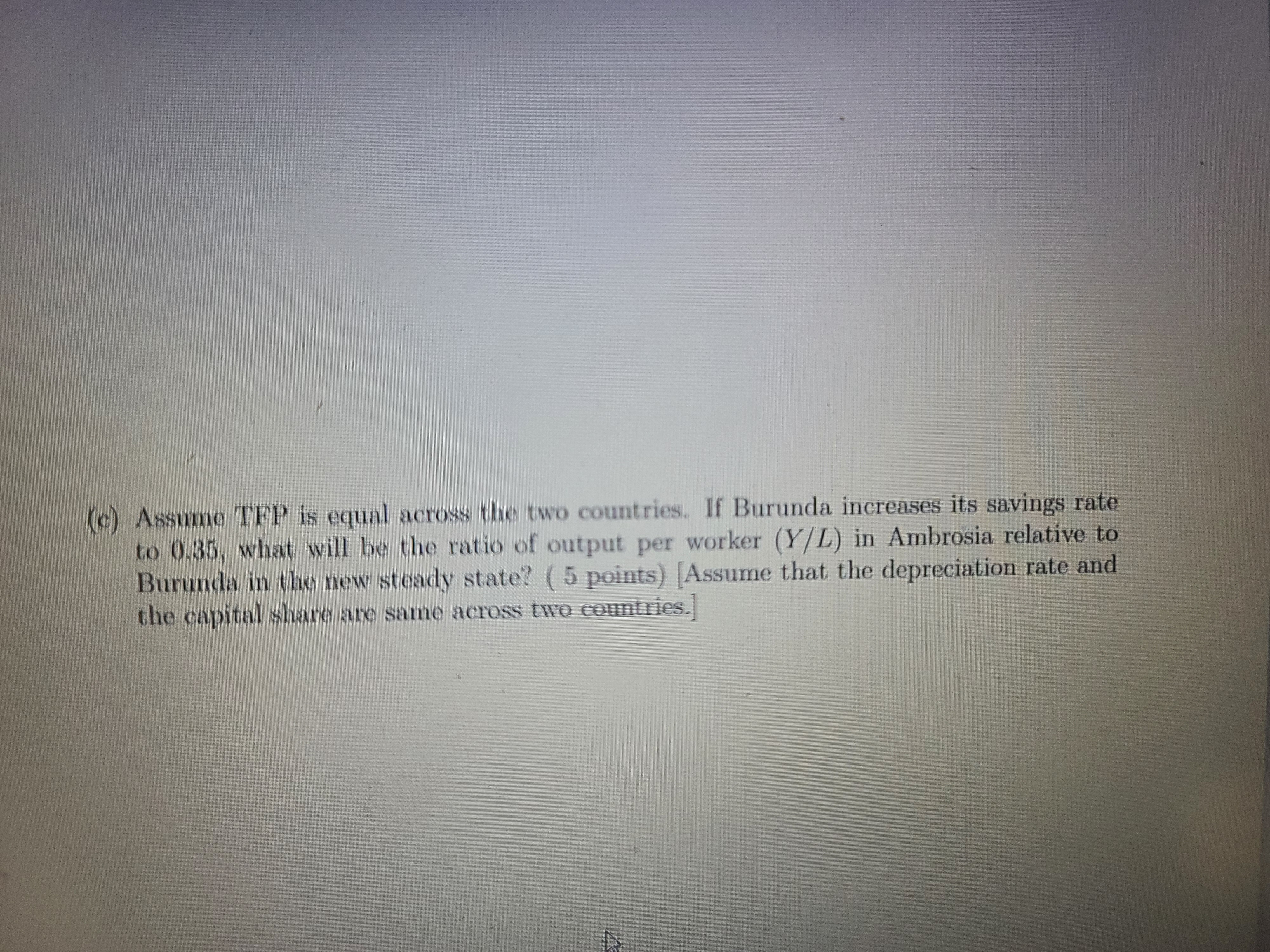 Ambrosia's GDP per worker is 1.96 times that of Burunda. The ratio