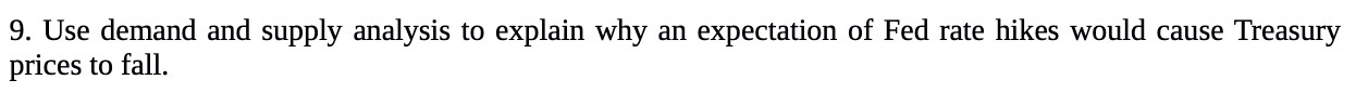9. Use demand and supply analysis to explain why an expectation