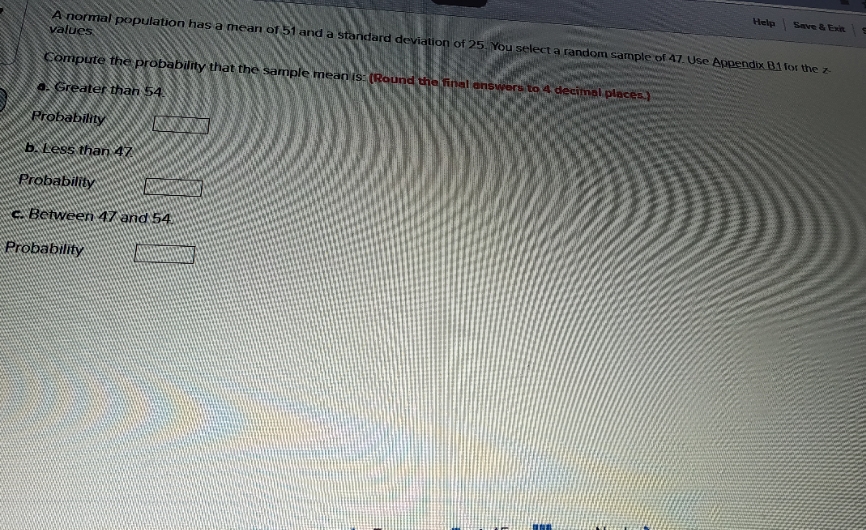 need full ans asap Help Save & Exh values A normal population