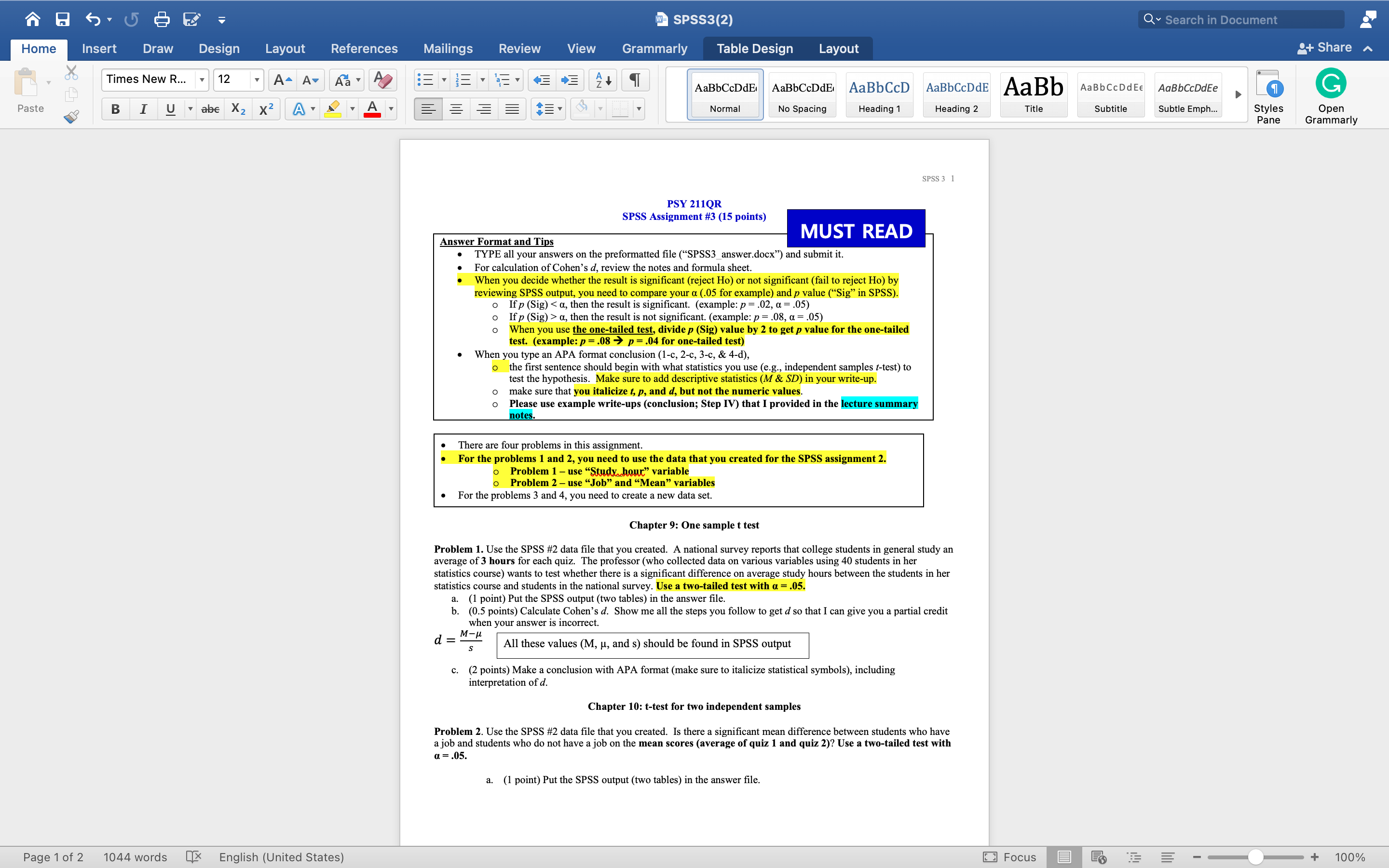 Answer the following question. Copy and paste from the SPSS program.