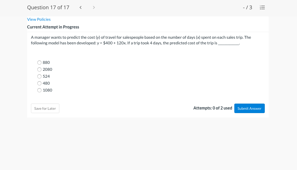 /3 E View Policies Current Attempt in Progress For a least squares