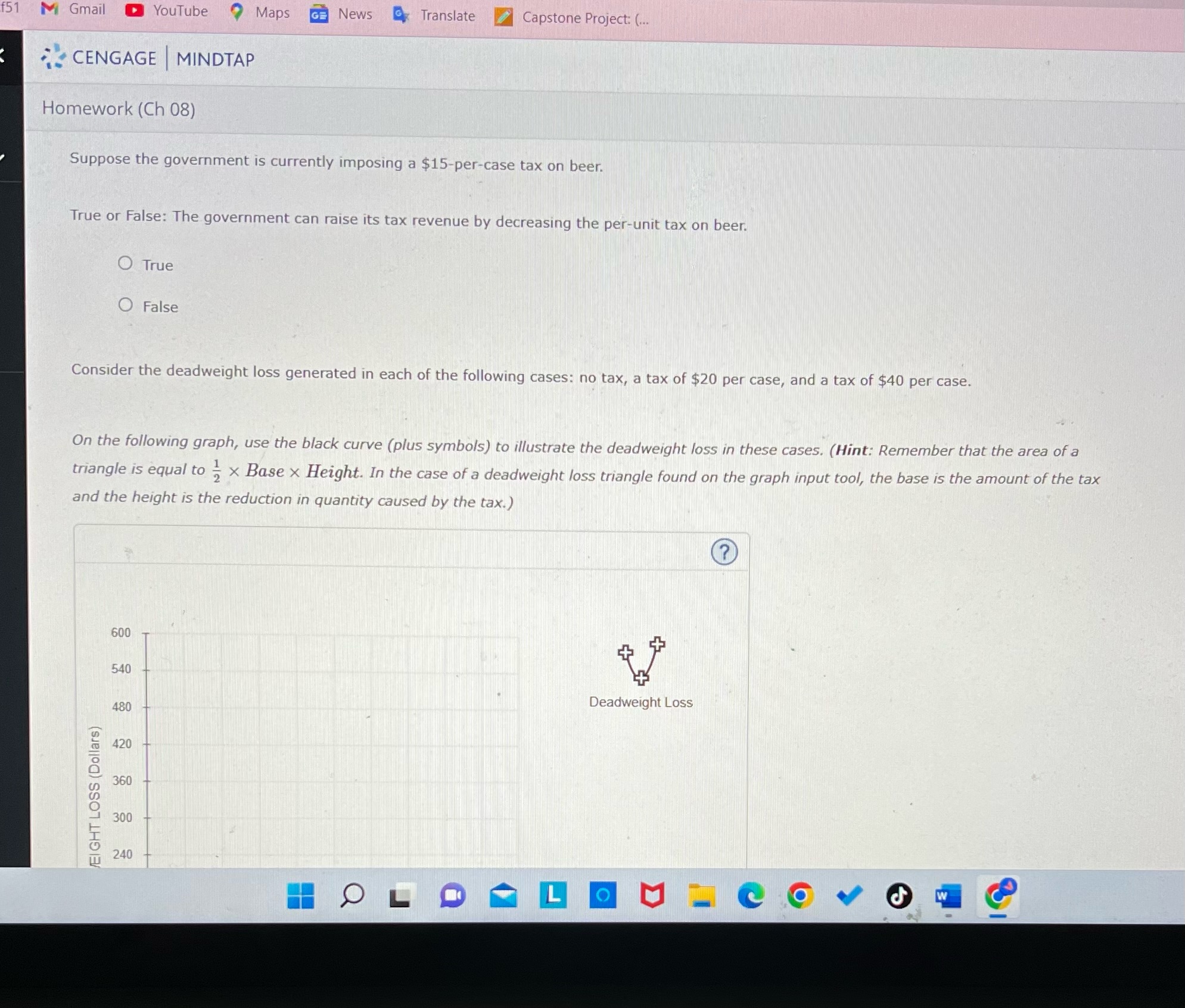 tax, consider the monthly market for beer, which is shown on the