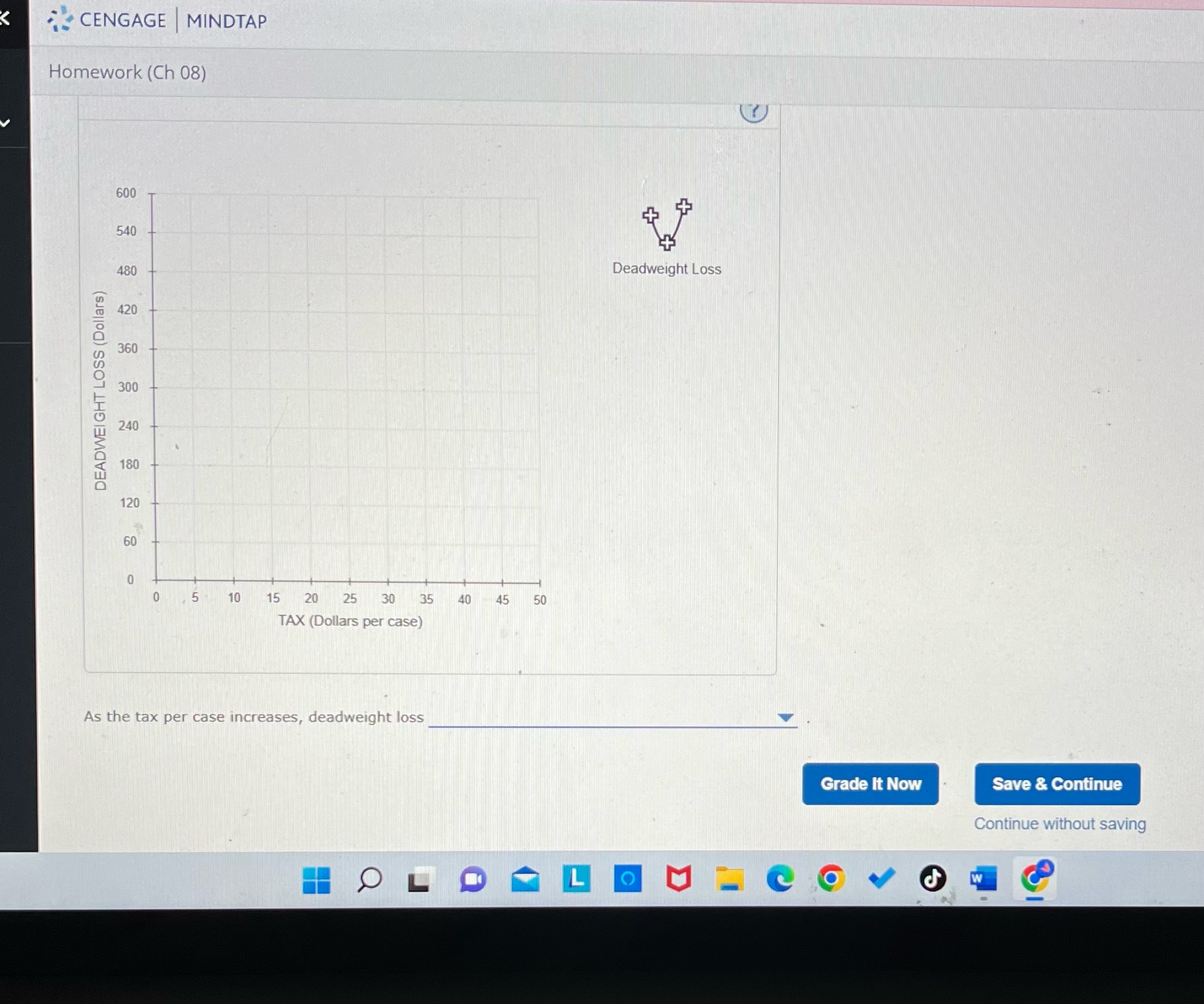 following graph. Use the graph input tool to help you answer the