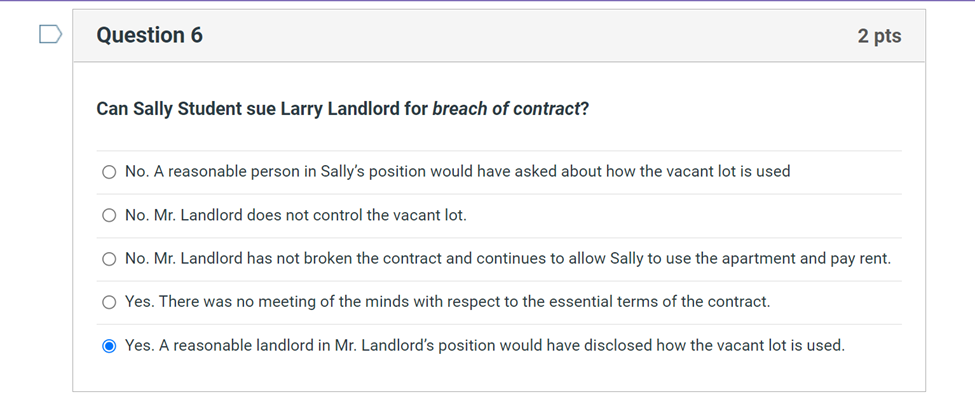 D Question 2 2 pts While an offer may include details on
