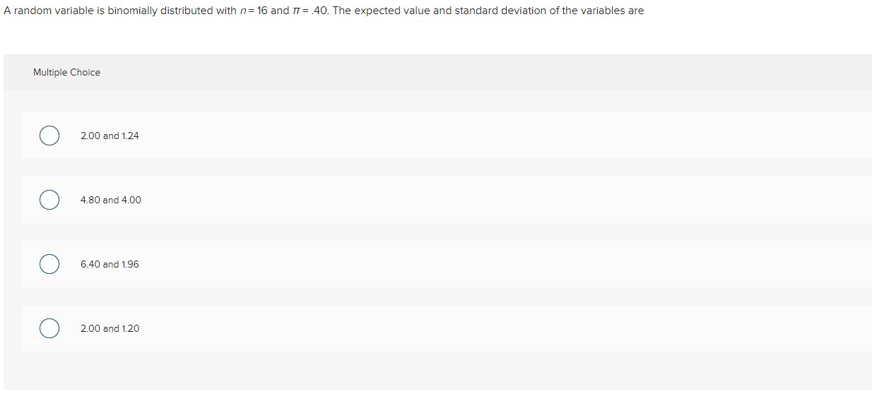 Please help... A random variable is binomially distributed with n = 16