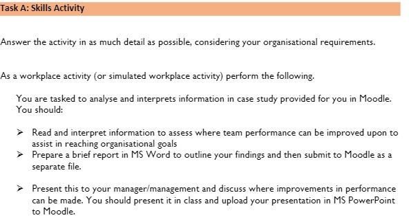 Task A: Skills Activity Answer the activity in as much detail