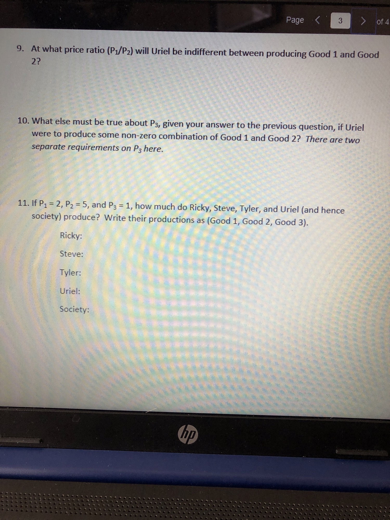 production, at the given prices, that maximizes revenue subject to the PPF.
