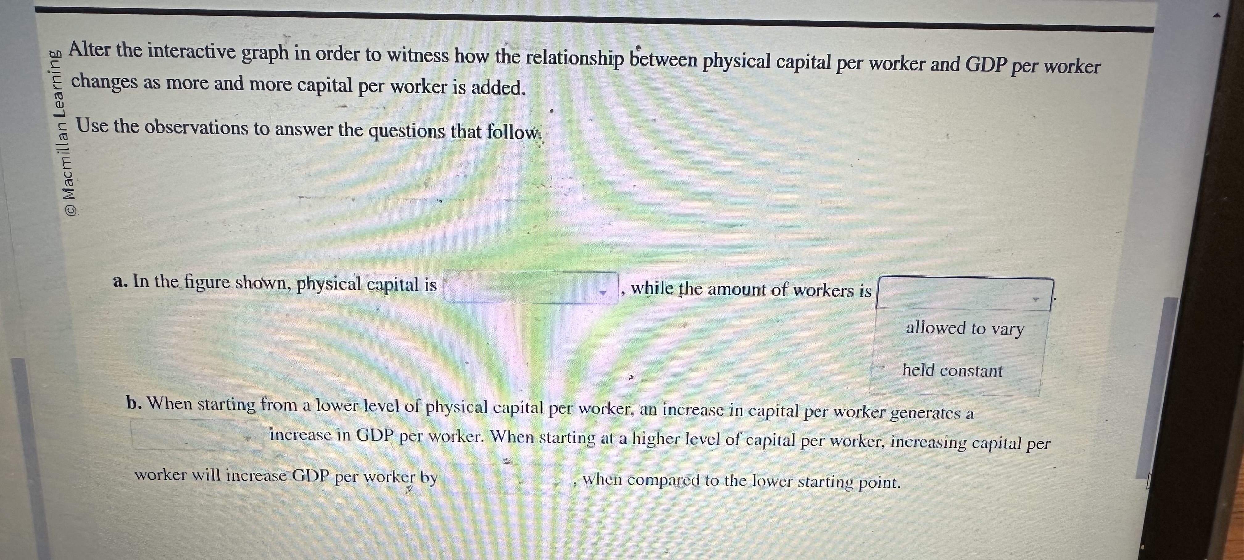 and GDP per worker changes as more and more capital per worker