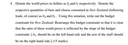 New Zealand and two goods called beer and cheese. In Australia the