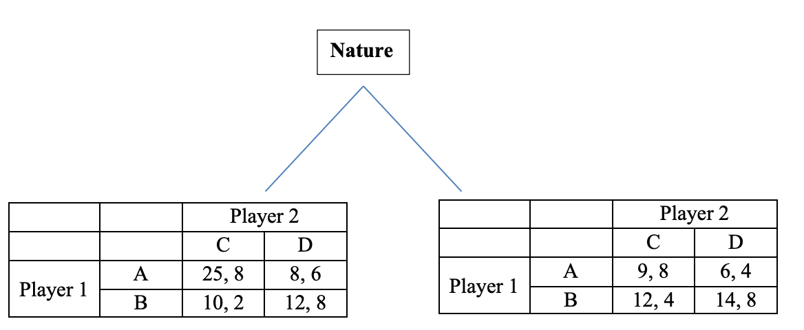 From the below information, assume Player 2 does not observe Player 1's