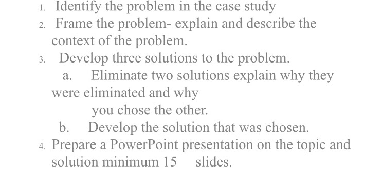 This is case pizza expert this is the question 1. Identify the