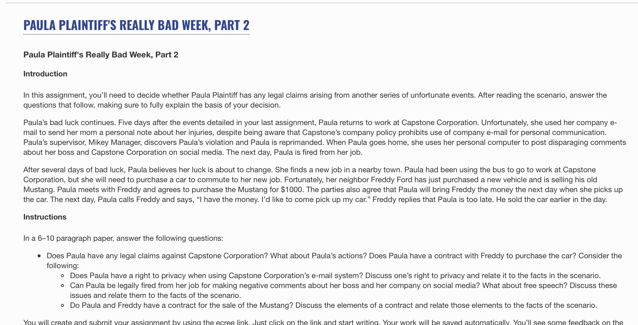  PAULA PLAINTIFF'S REALLY BAD WEEK PART 2 Paula Plaintiff's Really Bad