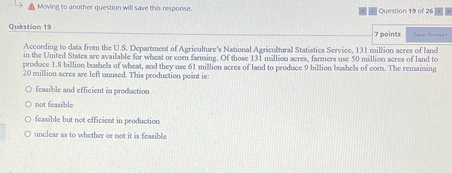  Moving to another question will save this response. >> Question 19