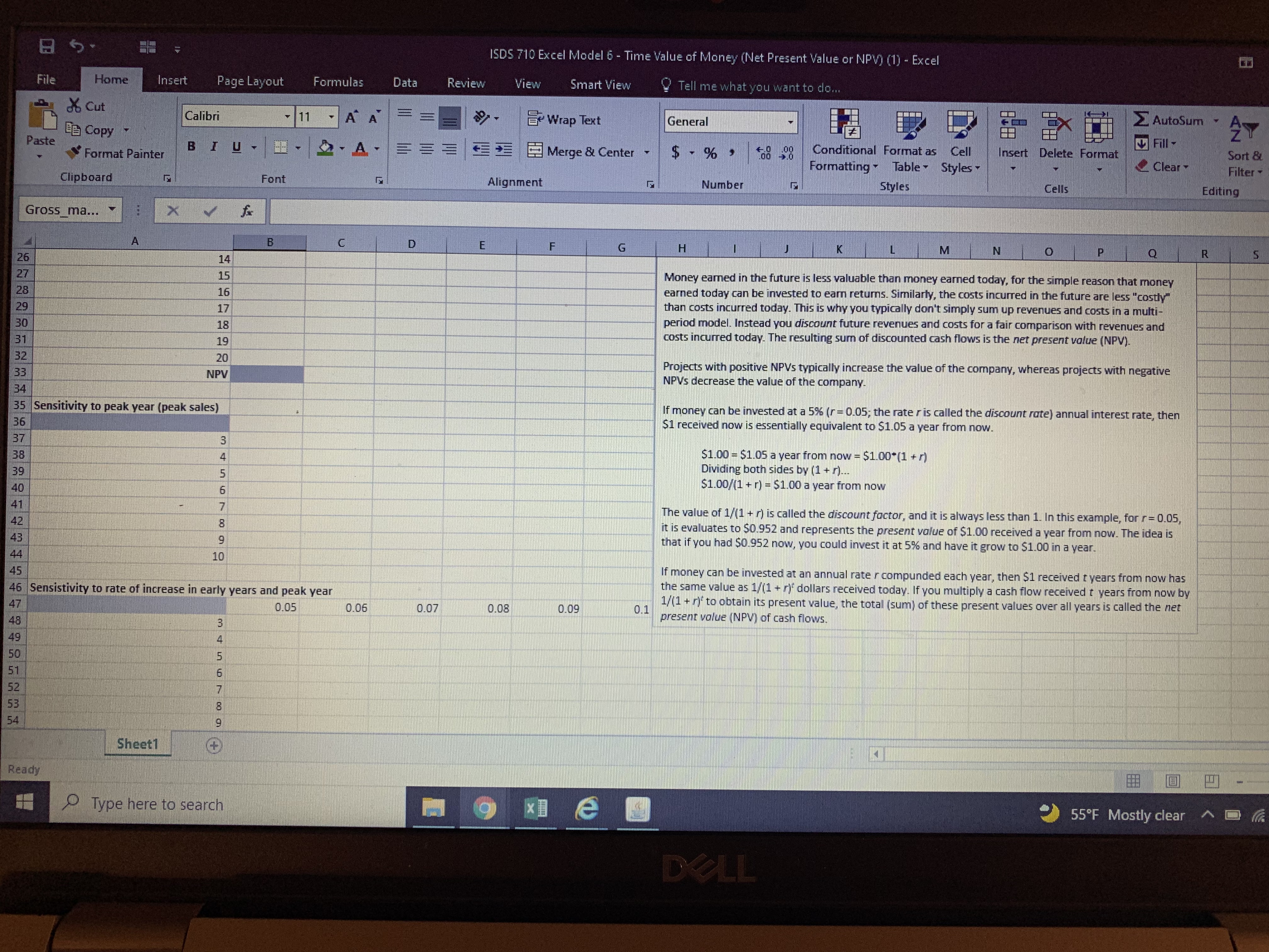 Modeling Assignment 6Question 1. Which has a greater present value: the gross