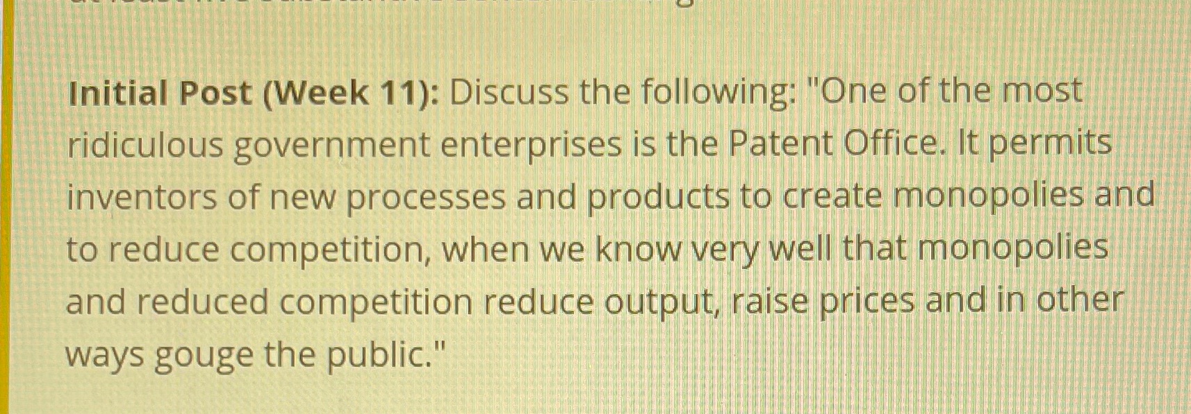 Explain whether this statement is true or false and explain why Initial