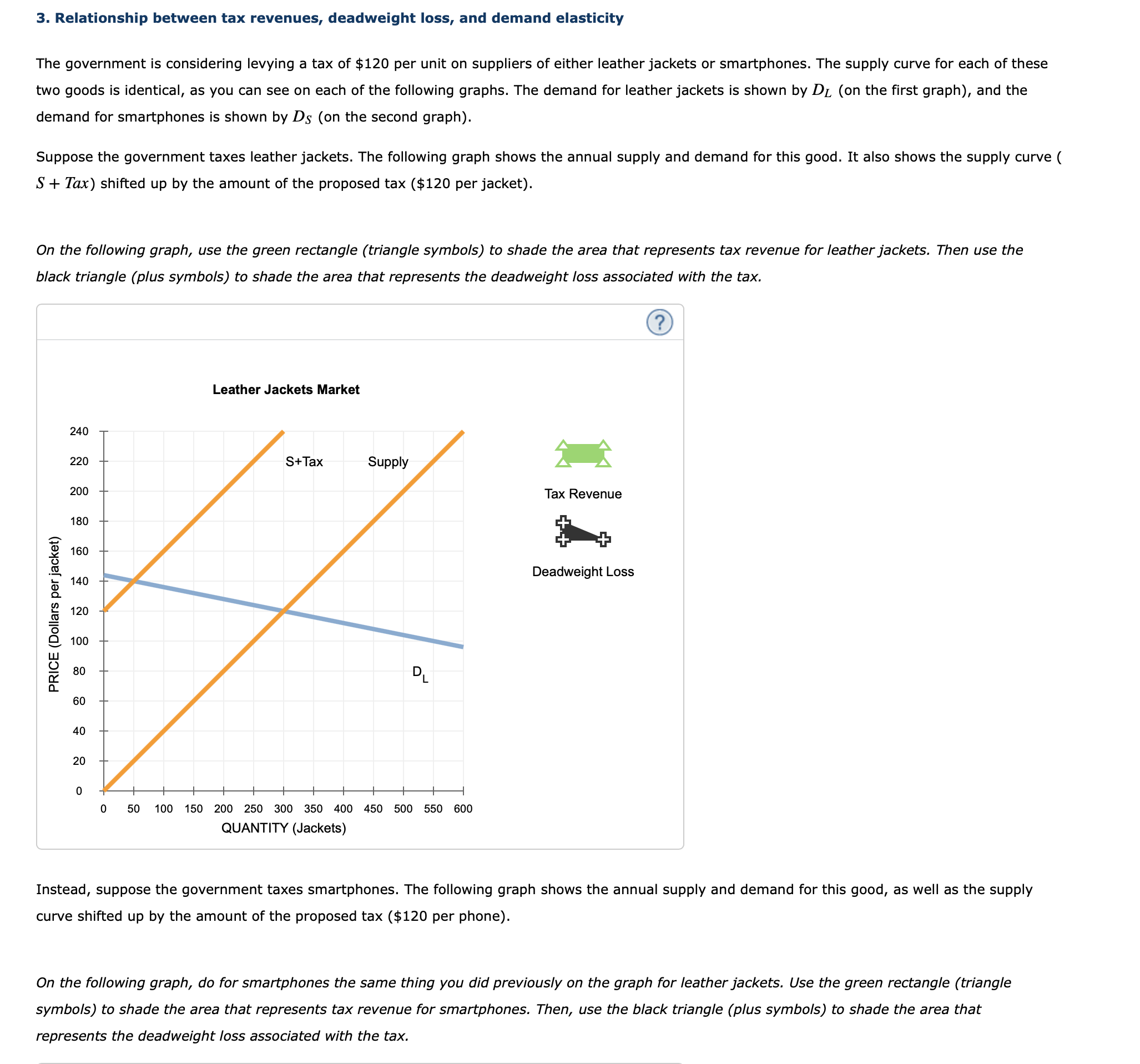 The drop down choices for the first one are : leather jackets,