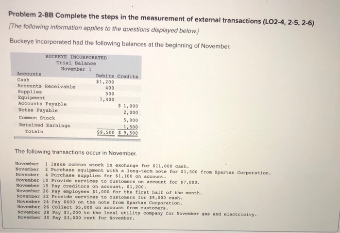  Problem 2-8B Complete the steps in the measurement of external transactions