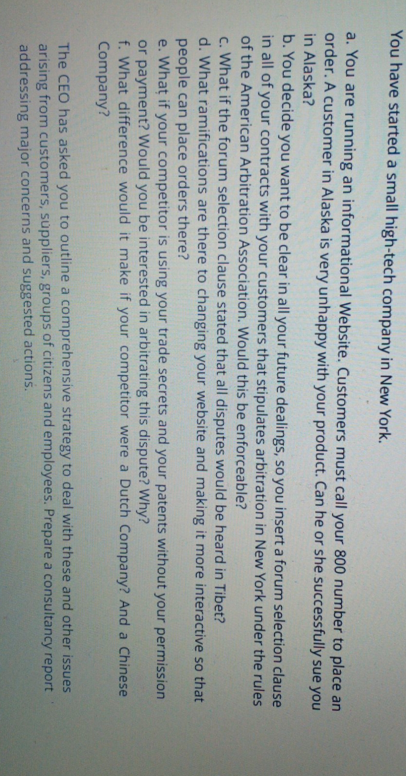 Introduction to problems, Analysis of each problem, closing statement and final Recommendation