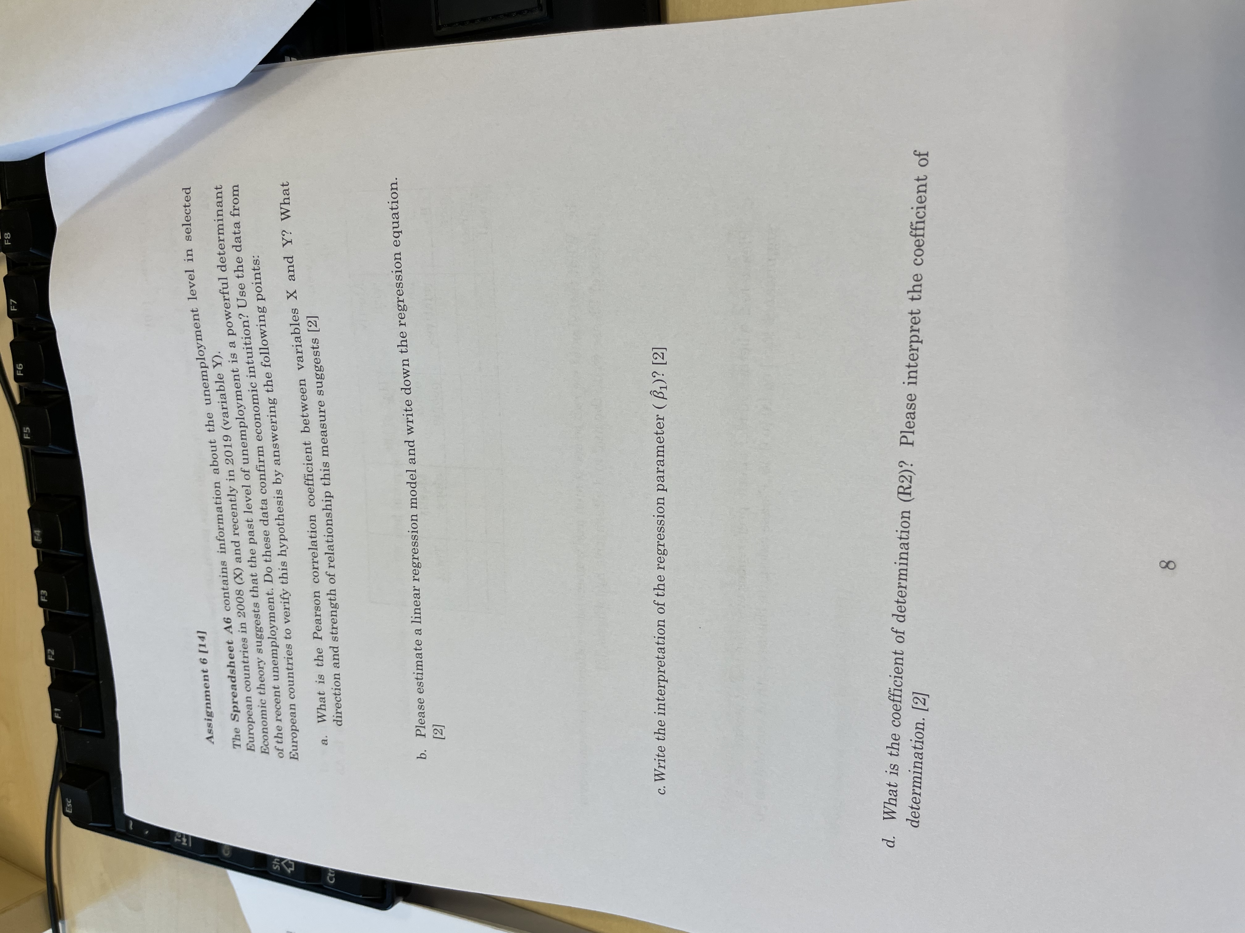  F5 FG Assignment 6 [14] The Spreadsheet A6 contains information about