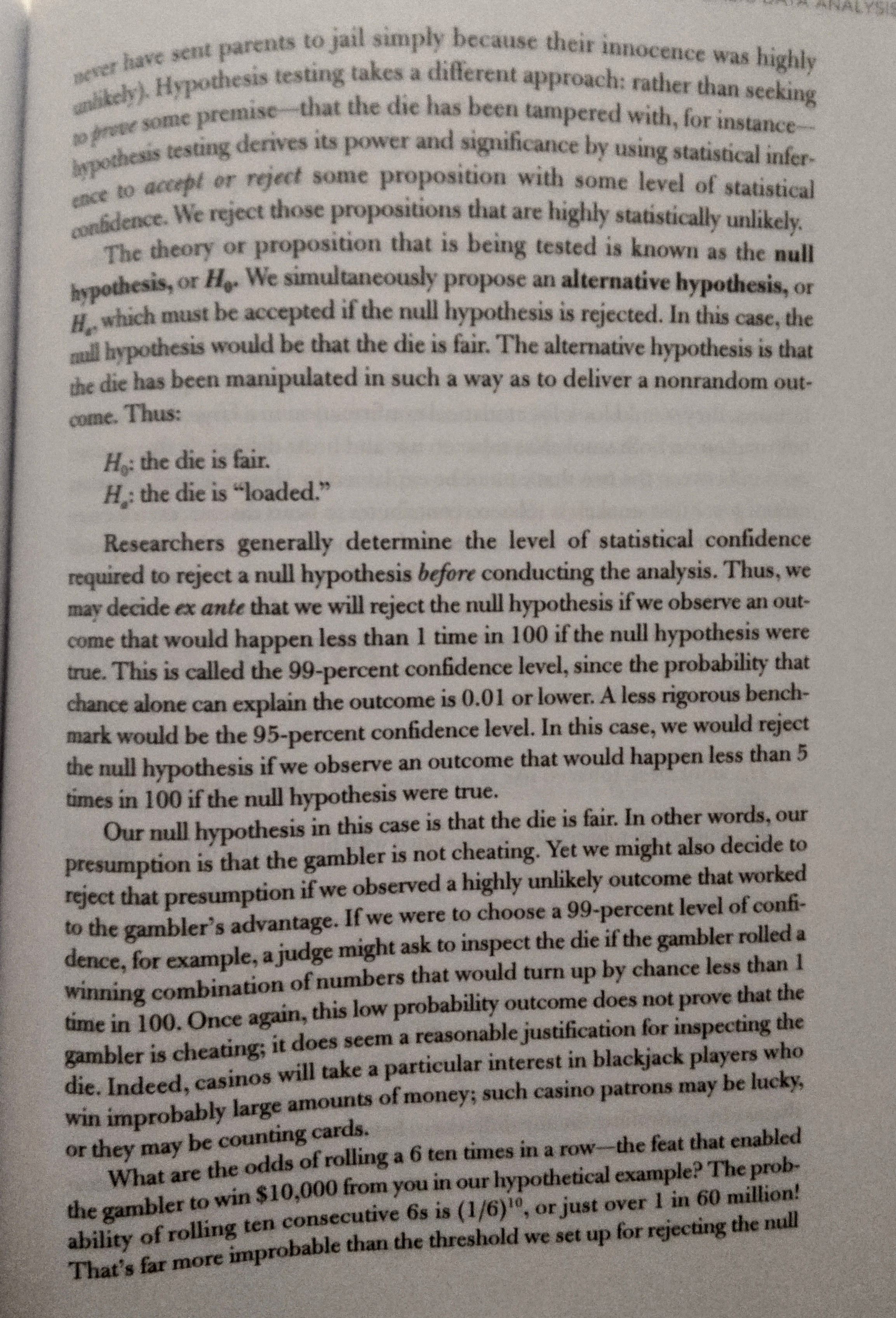 In the context of hypothesis testing, the proposition we wish to