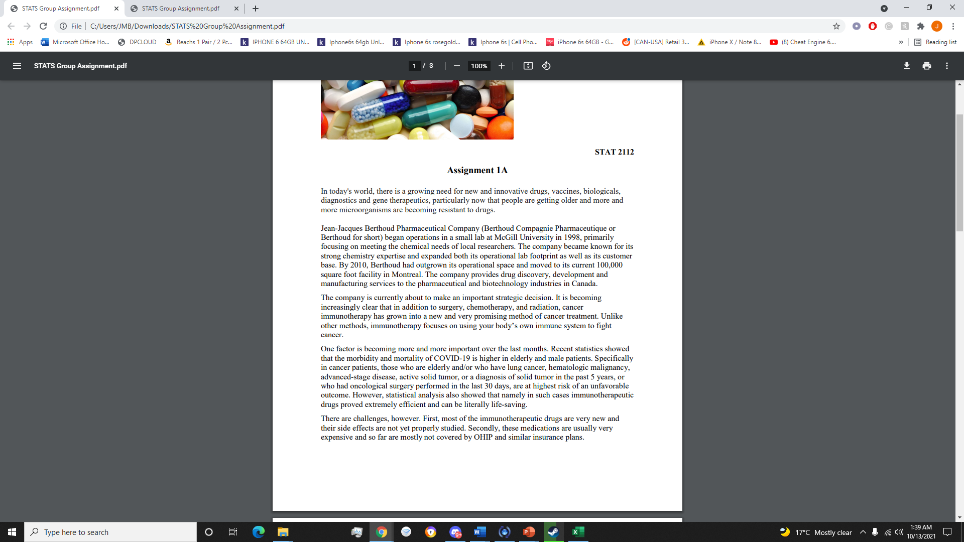  STATS Group Assignment.pdf X STATS Group Assignment.pdf * \\ + X