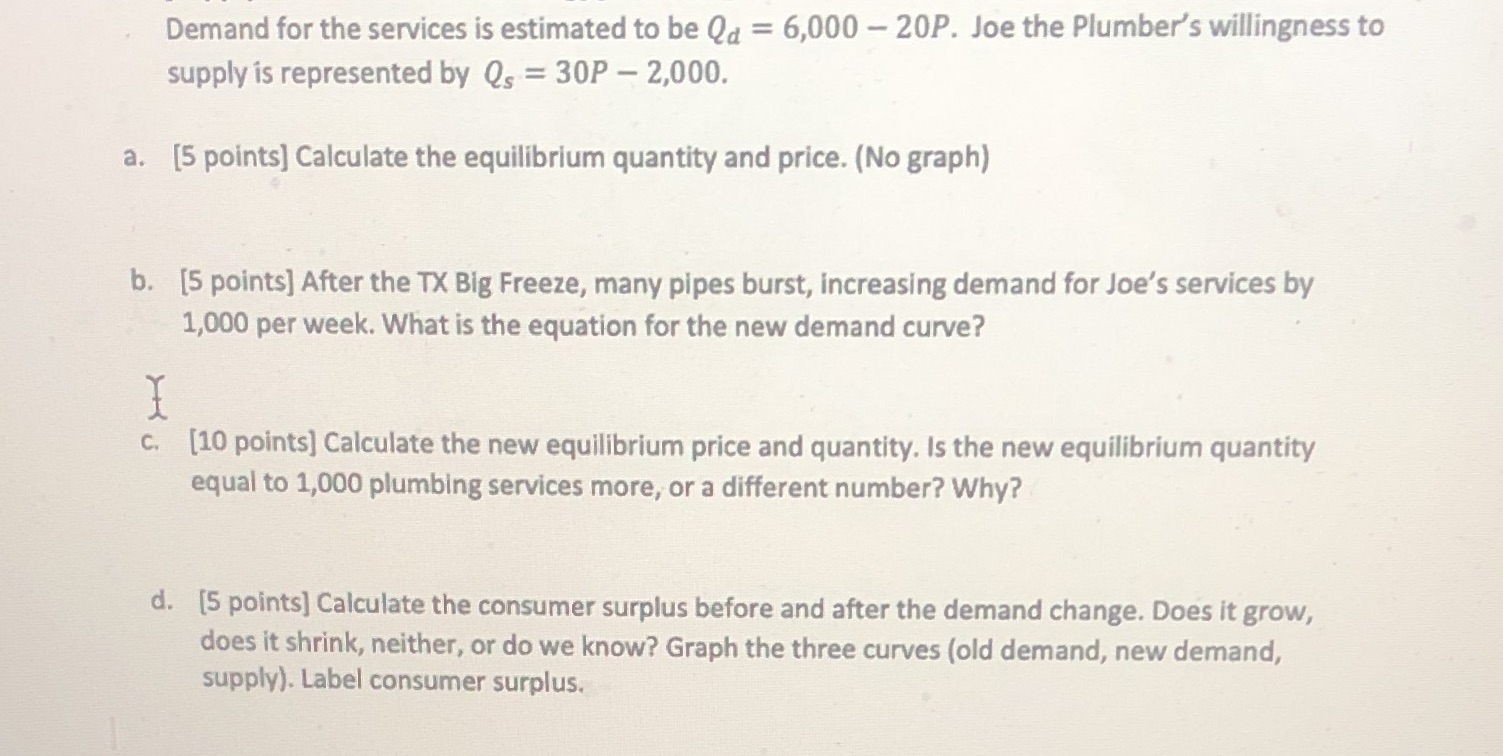  Demand for the services is estimated to be Qa = 6,000