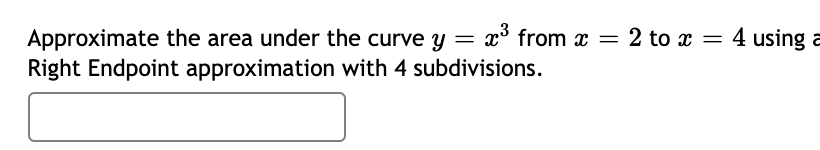 I need help Approximate the area under the curve 3; = m3