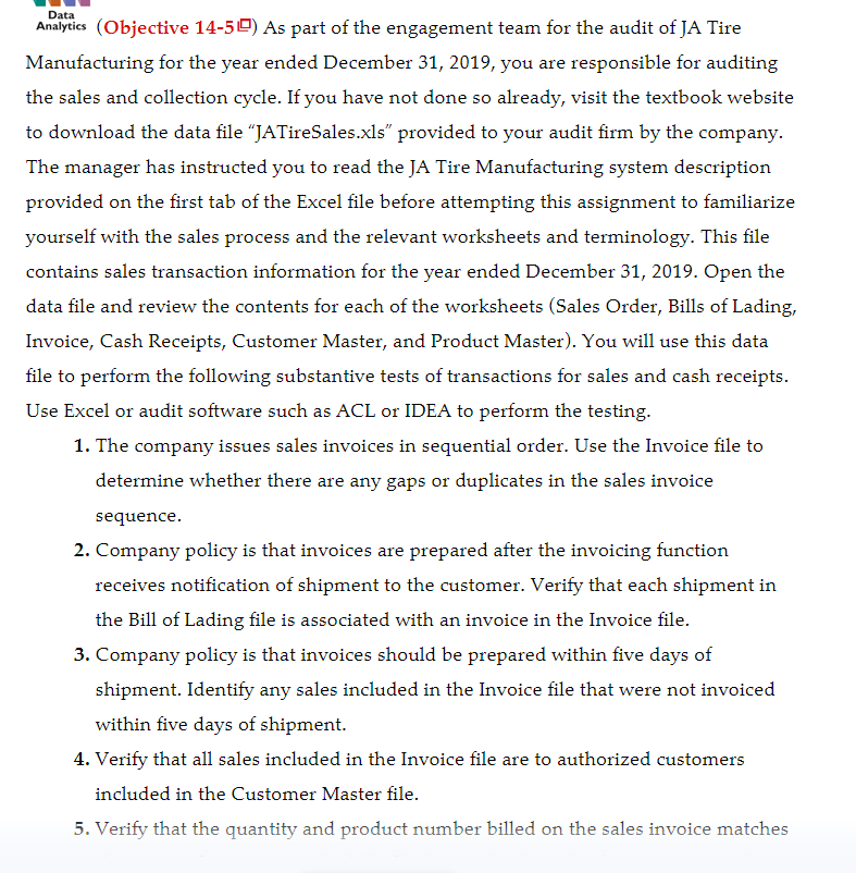  '- '1- I Data nalrriv {Objective 14-5'9} 3515 part ofthe engagement