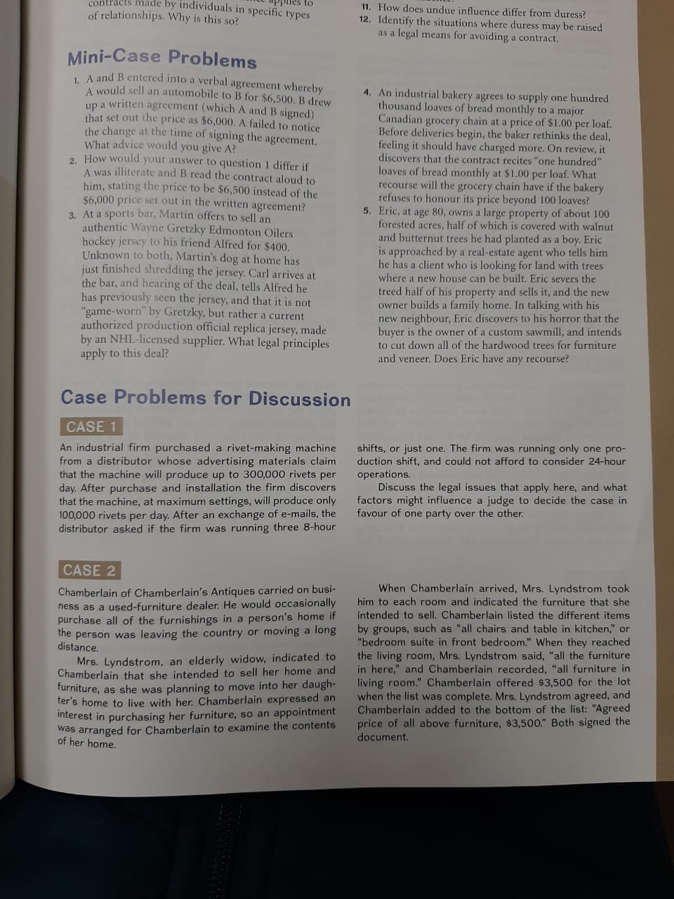 PLEASE ANSWER CASE 1 FROM DISCUSSION contra made by individuals in specific