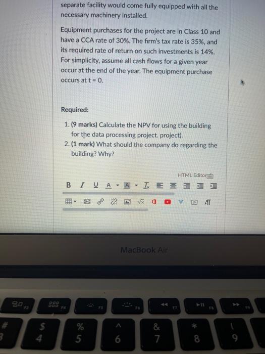 own for a 4-year data processing project that it is undertaking. The