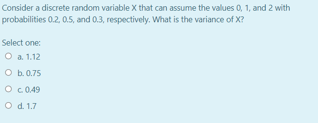  Consider a discrete random variable X that can assume the values