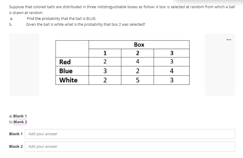 Suppose that colored balls are distributed in three indistinguishable boxes as