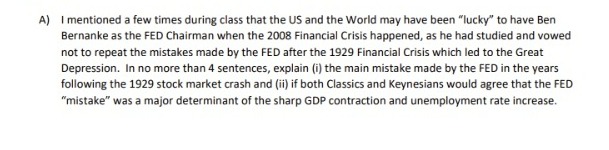  A) I mentioned a few times during class that the US