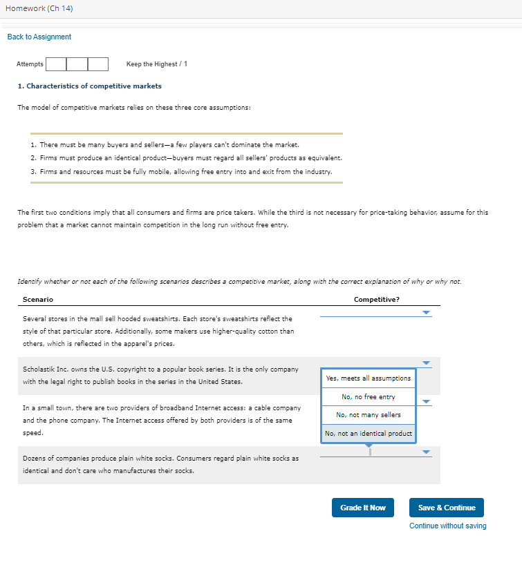 Homework (Ch 14) Back to Assignment Attempts Keep the Highest /