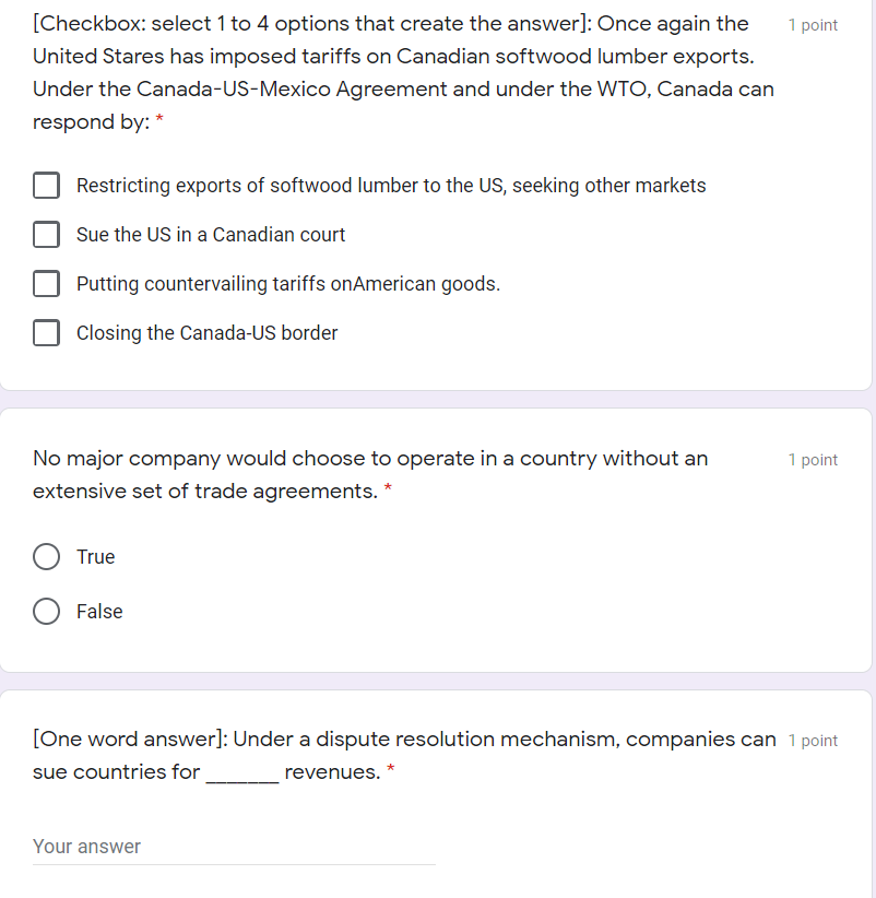  [Checkbox: select 1 to 4 options that create the answer]: Once
