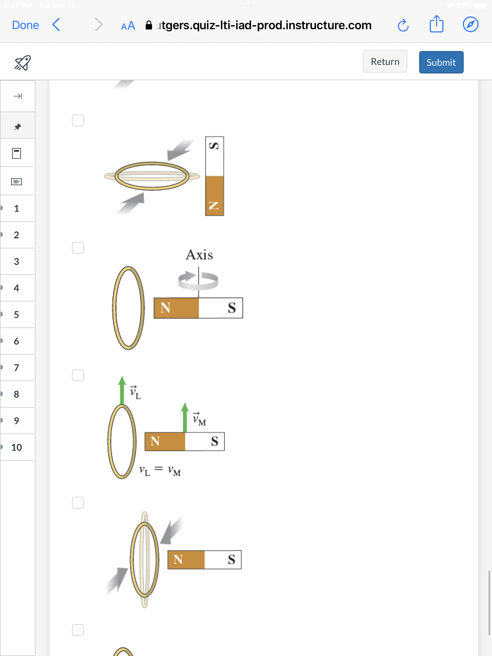  Done AA & itgers.quiz-Iti-iad-prod.instructure.com C Return Submit -7 1 O E