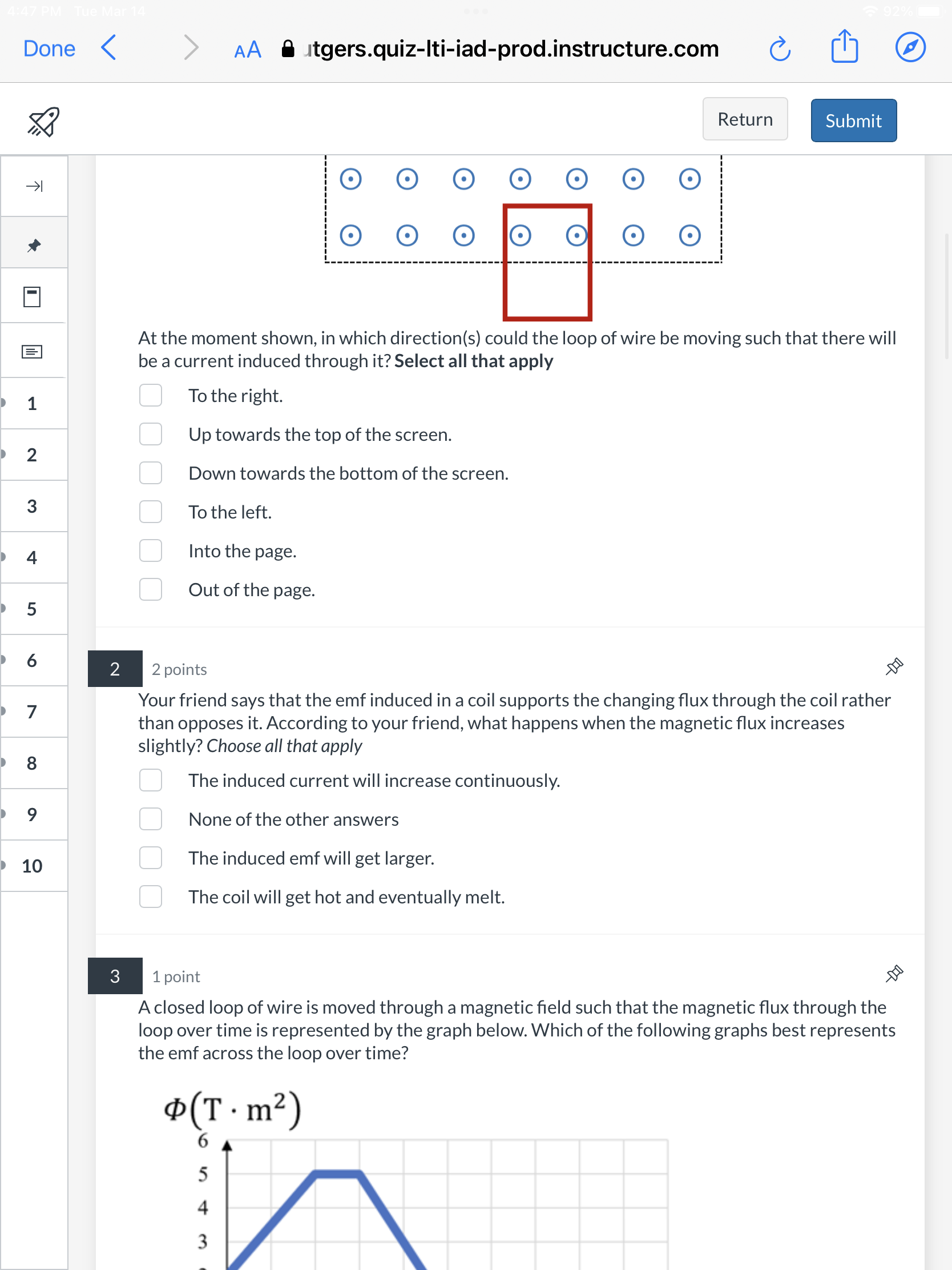 K AA A itgers.quiz-Iti-iad-prod.instructure.com C Return Submit 6 2 points A square