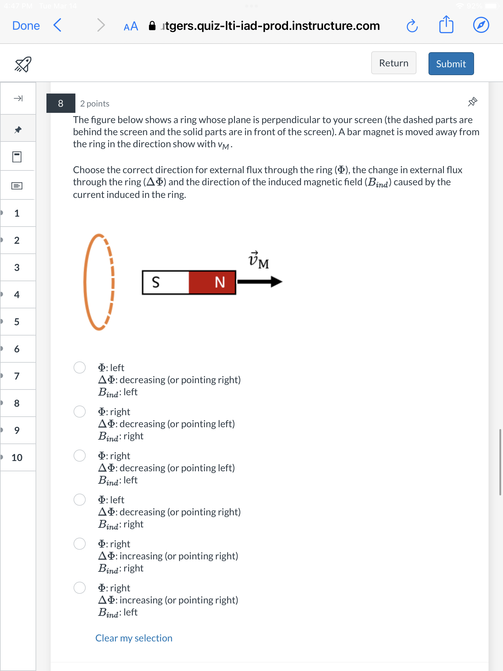 loop of wire is placed within a uniform magnetic field so that