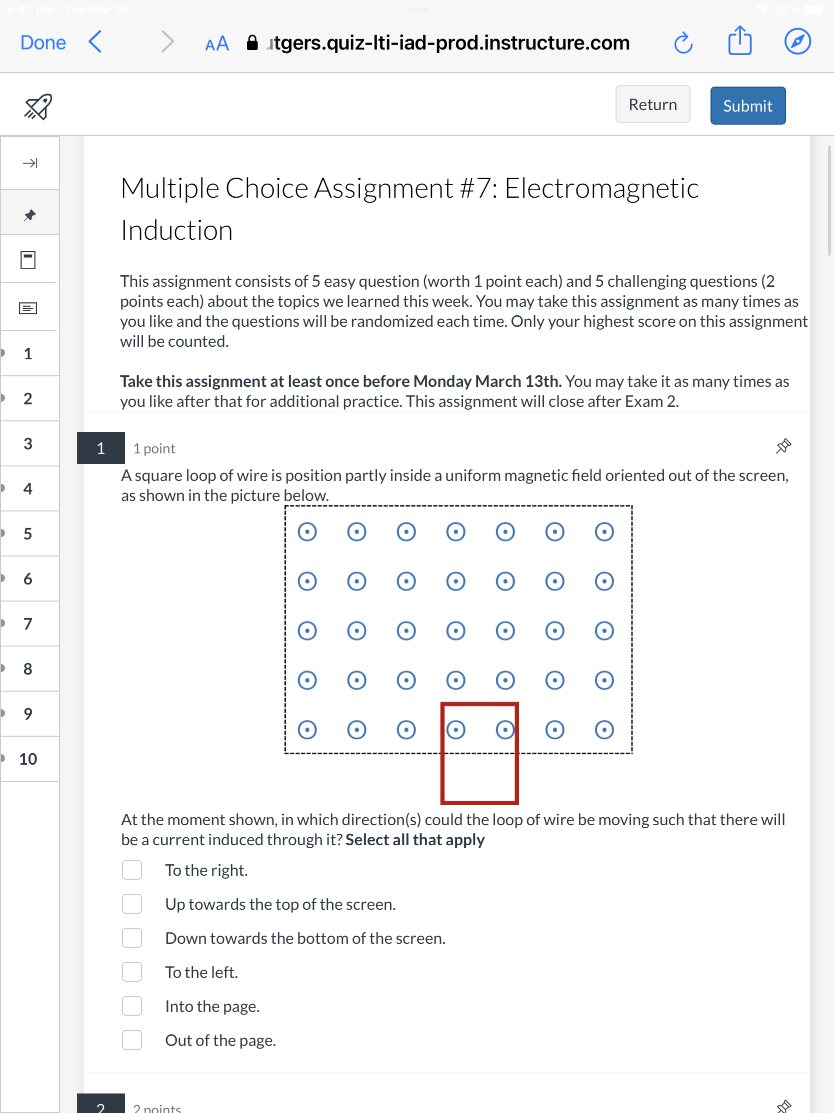 The loop is then rotated at a constant rate a full 360