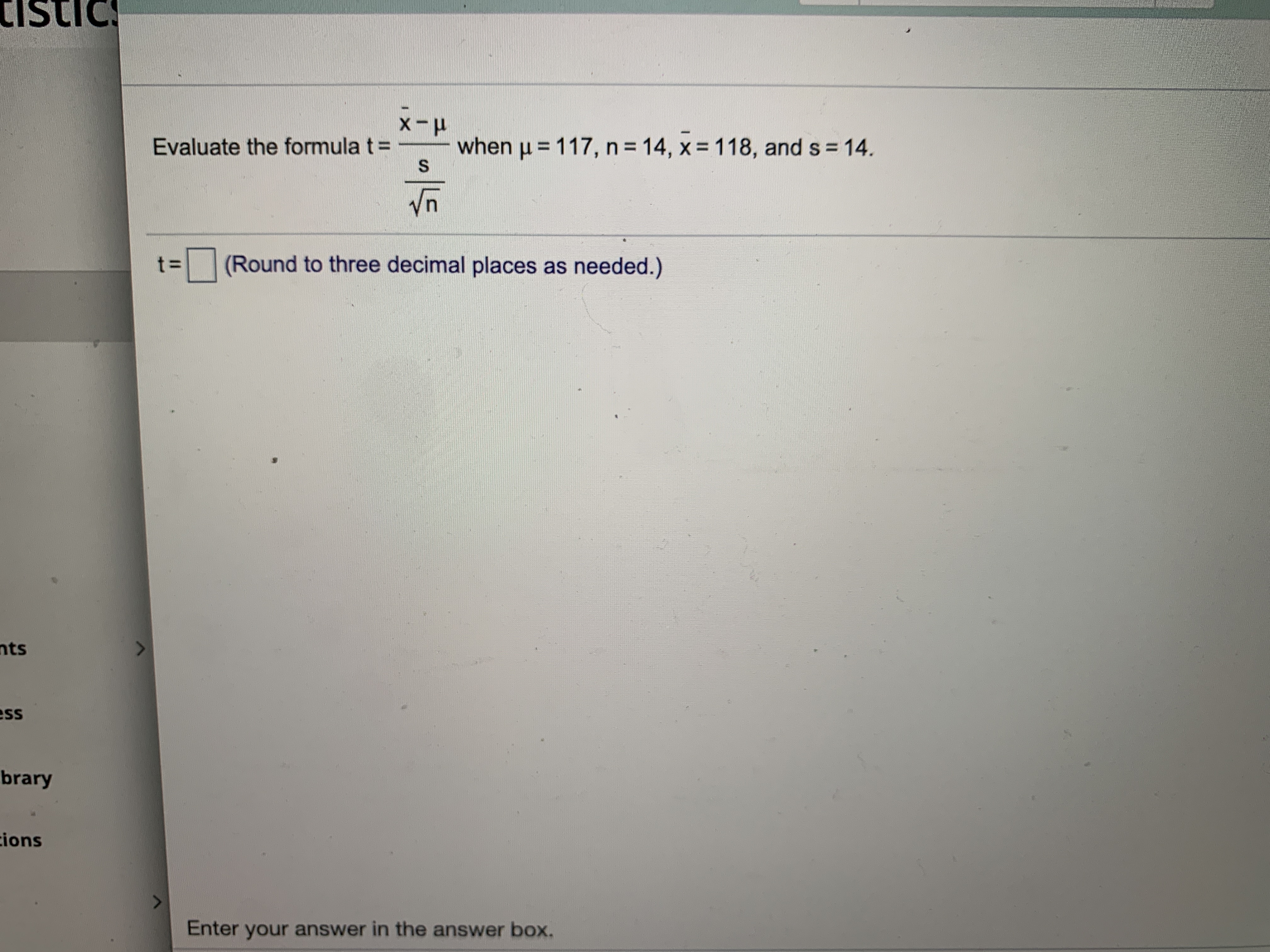 What is the answer? LISTIC x - H Evaluate the formula t