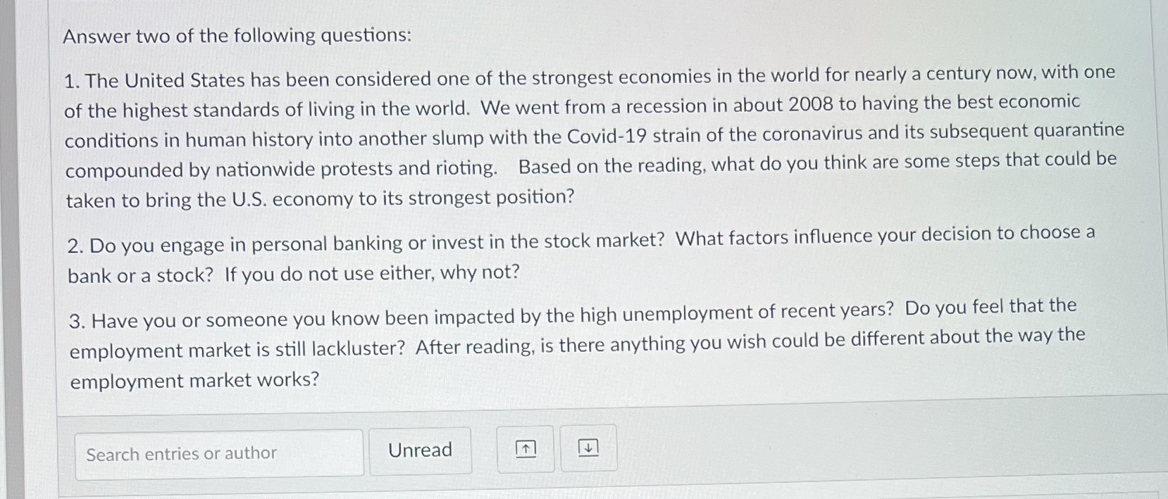 Write in your own words not from google or internet search please.