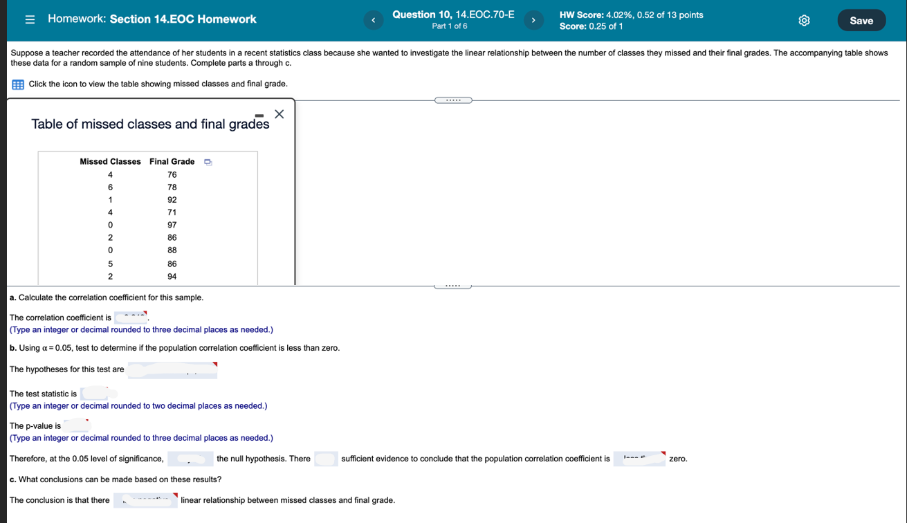  E Homework: Section 14.EOC Homework Question 10, 14.EOC.70-E HW Score: 4.02%,